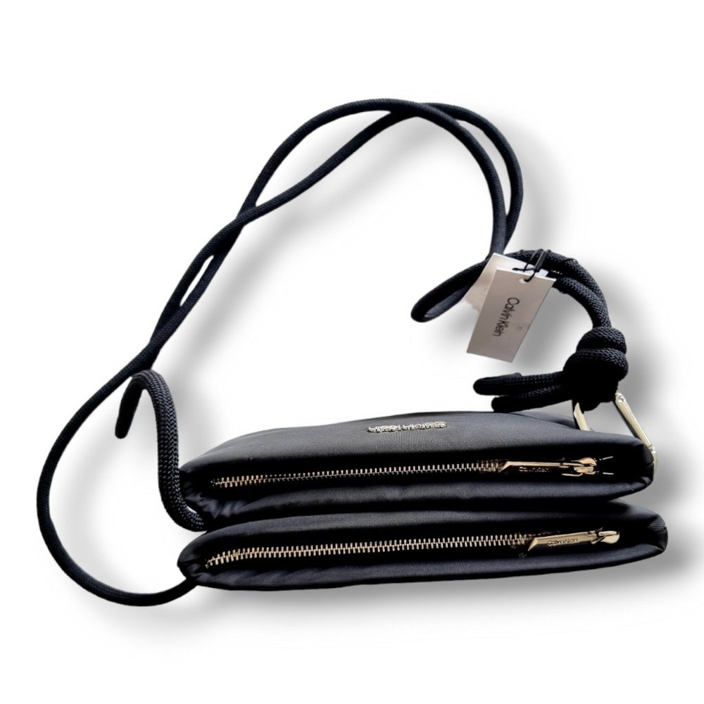 Calvin Klein Roped Recycled Crossbody Bag in Black & Silver BNWT - Picture 9 of 16